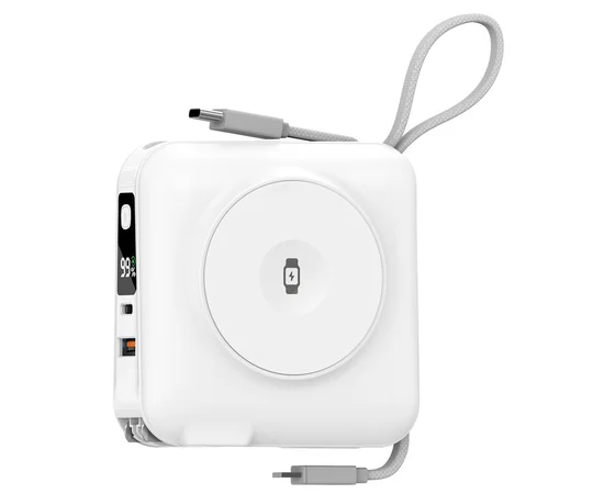 Портативное ЗУ Power Bank WIWU Wi-P051 6 in 1 PD45W с БЗУ 15000 mAh White