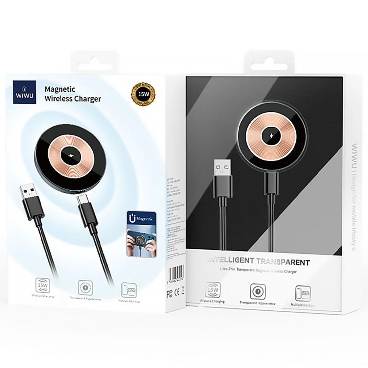 БЗУ WIWU Wi-W008 15W wireless charger Grey