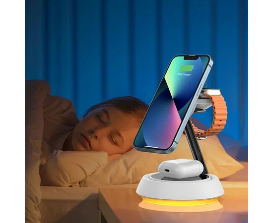 БЗУ WIWU Wi-W002 3 in 1 wireless charger White