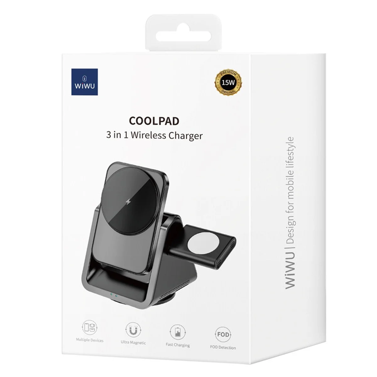 БЗУ WIWU Wi-W018 3 in 1 wireless charger Grey