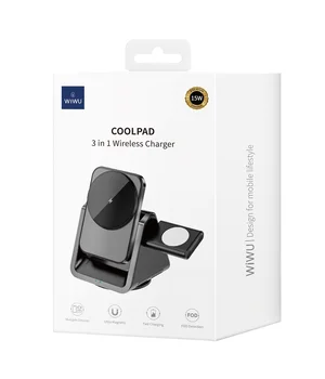 БЗУ WIWU Wi-W018 3 in 1 wireless charger Grey БЗУ WIWU Wi-W018 3 in 1 wireless charger Grey