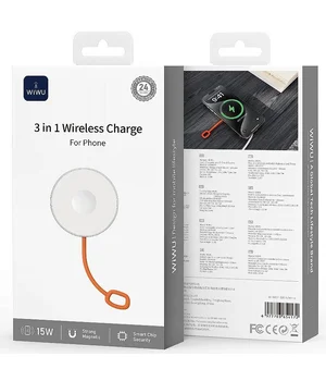 БЗУ WIWU Wi-W037 AirDock 3in1 15W White БЗУ WIWU Wi-W037 AirDock 3in1 15W White