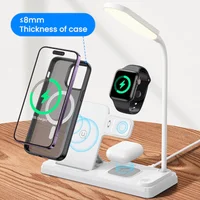 БЗУ Usams US-CD195 15W 4in1 Wireless Charging Holder With Table Lamp White