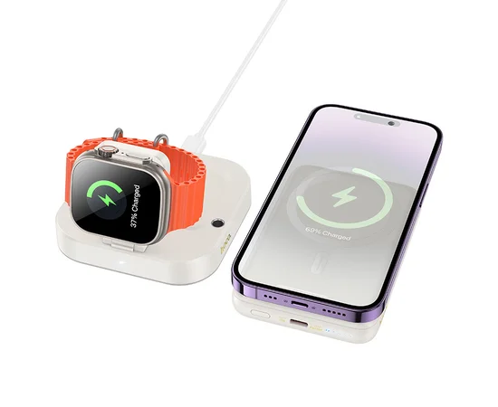 БЗУ Hoco CQ16 Astute 4in1 + Power Bank PD20W 10000 mAh Milky White