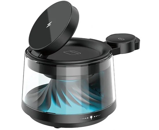 БЗУ WIWU Wi-W039 Flow 5in1 wireless charger with Speaker & Night Light 15W Black