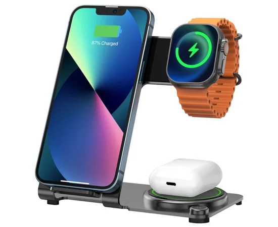 БЗУ WIWU Wi-W005 3 in 1 wireless charger Black