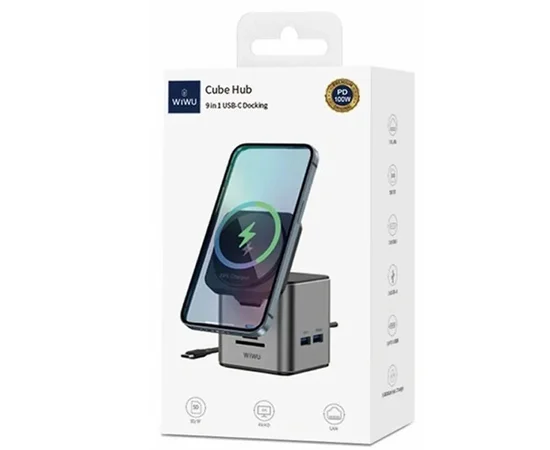 БЗУ + HUB WIWU Wi-W025 Cub 9in1 USB-C Gray