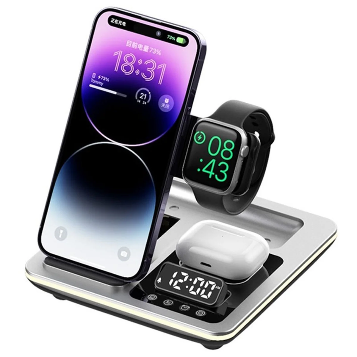 БЗУ + часы A93 4in1 Silver