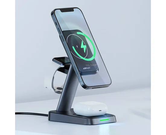 БЗУ Acefast E3 desktop 3-in-1 Black