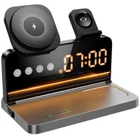 БЗУ Hoco DWQ03 North 4in1 with alarm clock Black