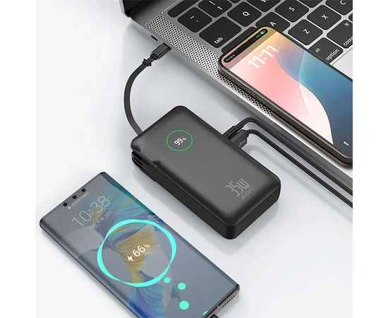 Портативное ЗУ Power Bank WIWU Wi-P049 PD20W with cable 10000 mAh Black