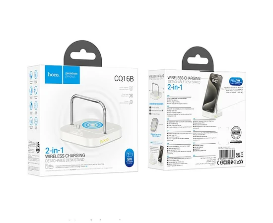 БЗУ Hoco CQ16B Astute 2in1 15W Milky White