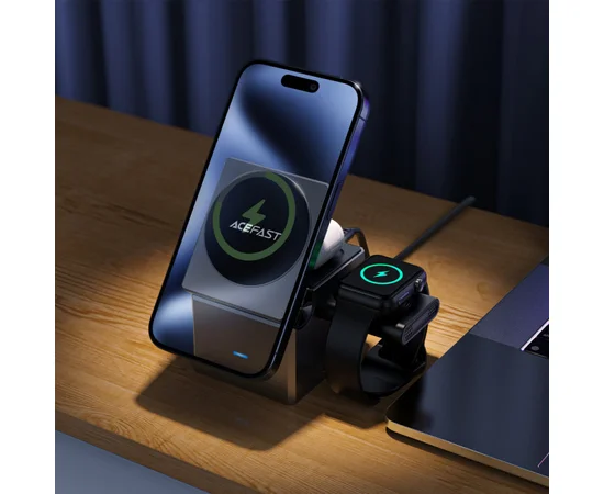 БЗУ Acefast E18 Rubik's Cube 3-in-1 Metal gray