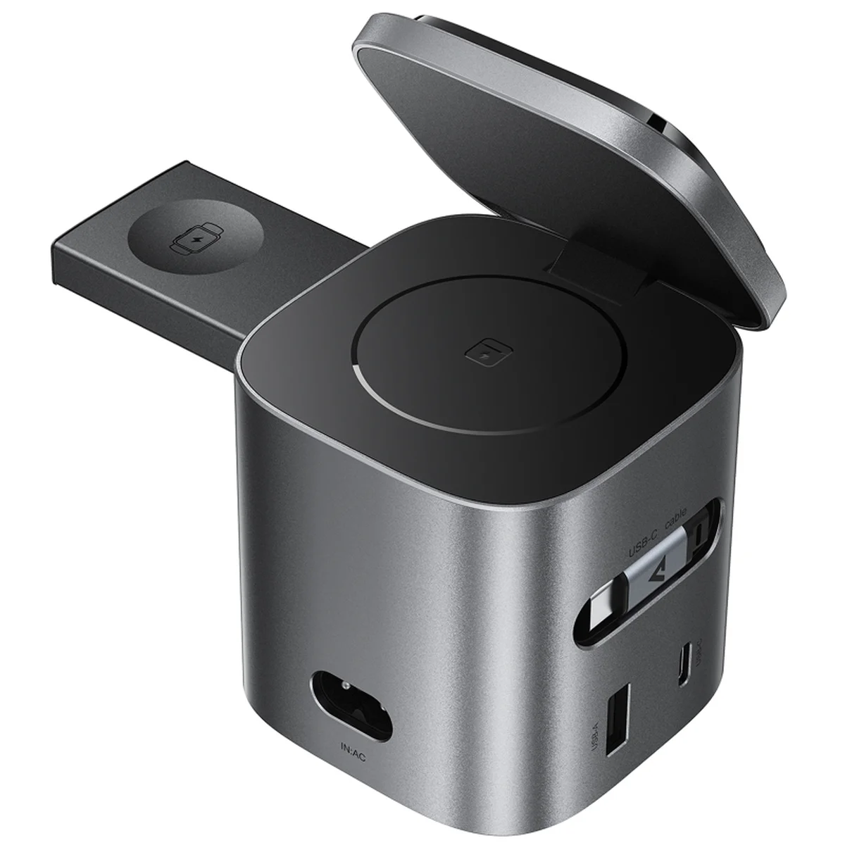 БЗУ Acefast Z9 6in1 35W GaN + СЗУ 45W Metal grey