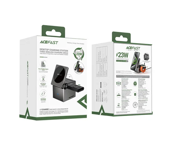 БЗУ Acefast E18 Rubik's Cube 3-in-1 Metal gray