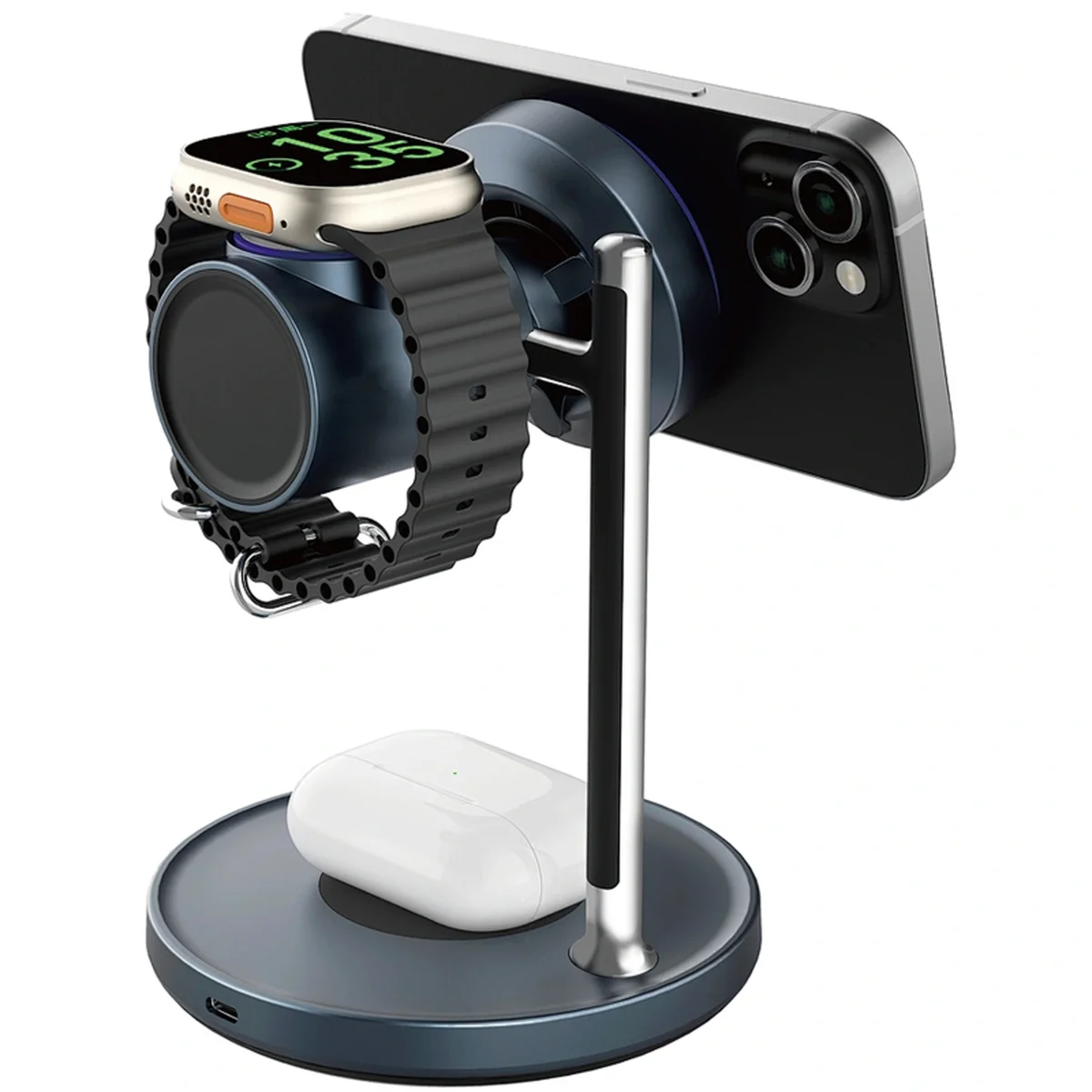 БЗУ WIWU Wi-W041 Space Qi2 3 in 1 wireless charger Black