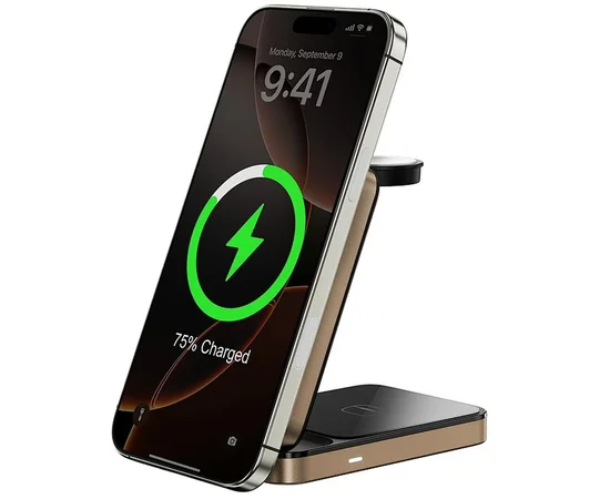 БЗУ WIWU Wi-W038 Triple 3 in 1 Wireless Charger Gold