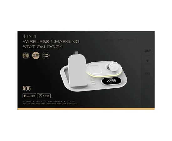 БЗУ + часы A06 4in1 White