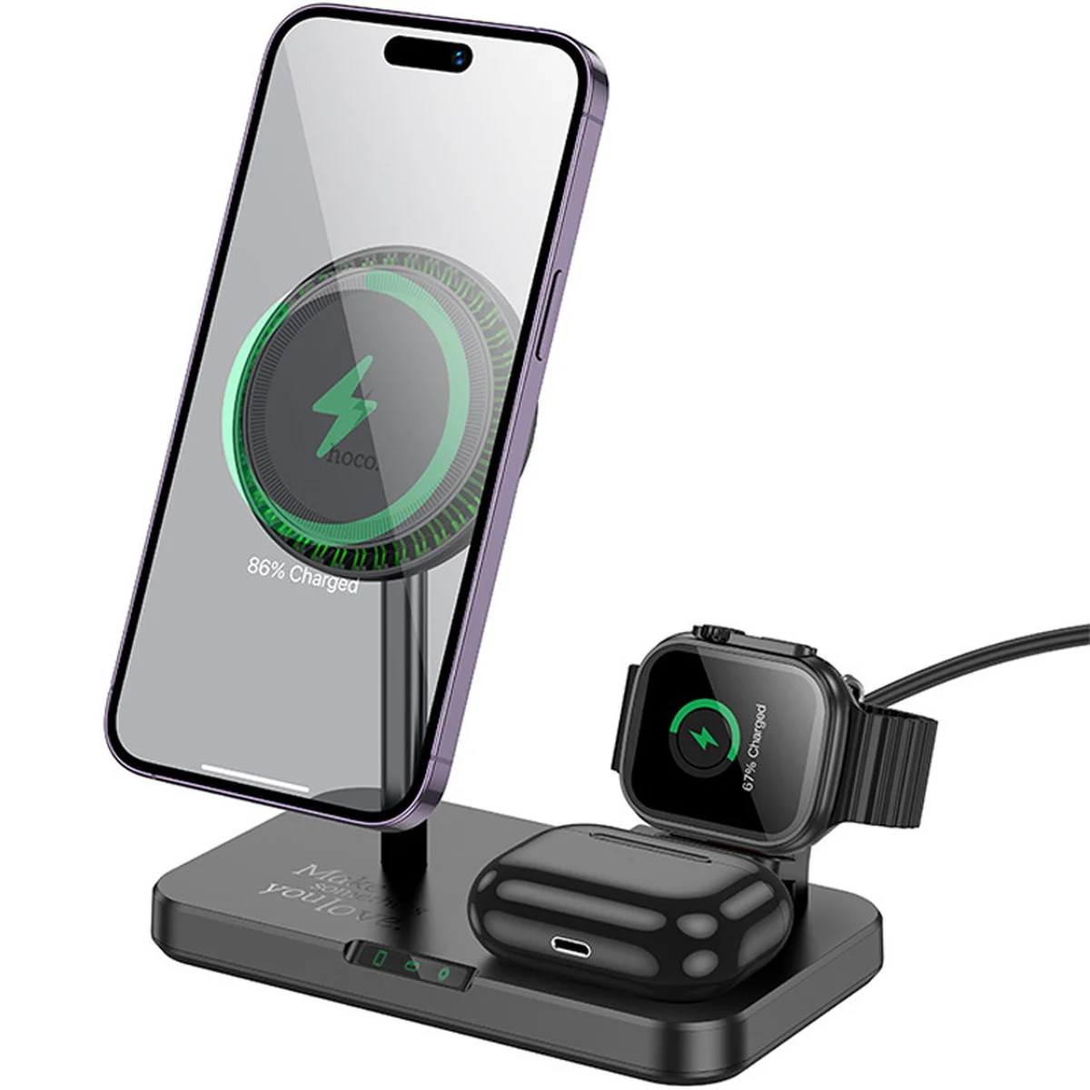 БЗУ Hoco CQ12 Joyfull 3in1 Black