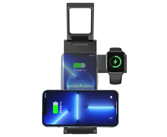 БЗУ Usams US-CD181 15W 3in1 with Table Lamp Black