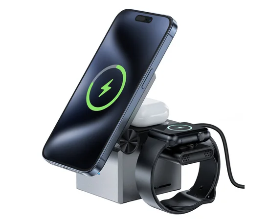 БЗУ Acefast E18 Rubik's Cube 3-in-1 Metal gray