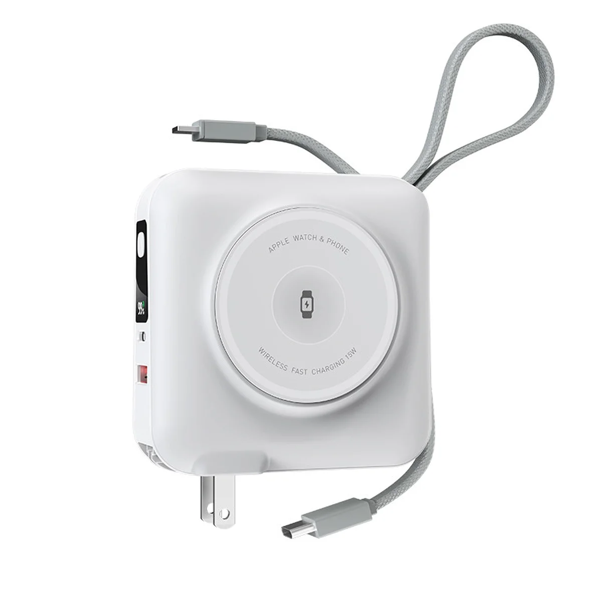 Портативное ЗУ Power Bank WIWU Wi-P051 6 in 1 PD45W с БЗУ 15000 mAh White