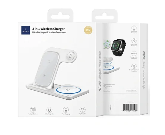 БЗУ WIWU Wi-W020 3 in 1 wireless charger White