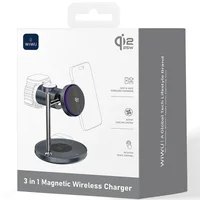 БЗУ WIWU Wi-W041 Space Qi2 3 in 1 wireless charger Black