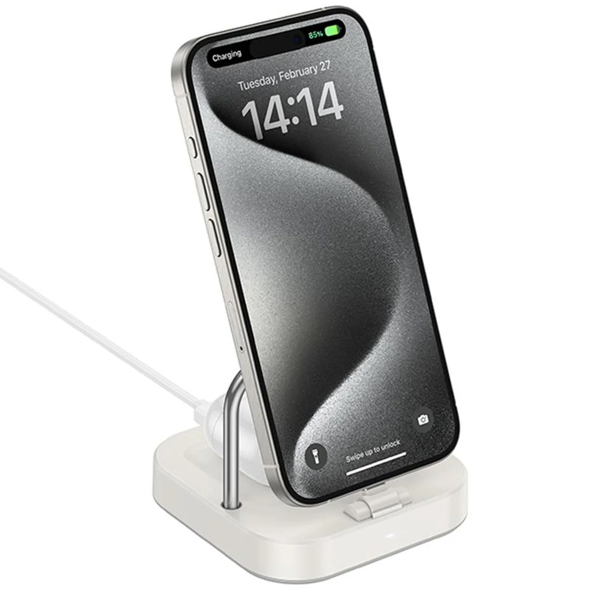 БЗУ Hoco CQ16B Astute 2in1 15W Milky White