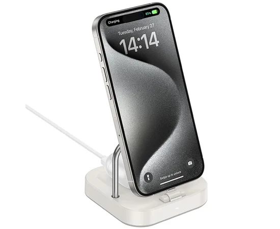 БЗУ Hoco CQ16B Astute 2in1 15W Milky White