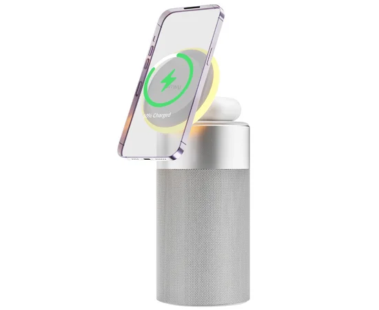 БЗУ WIWU Wi-W022 3 in 1 Wireless Charger+Bluetooth Speaker White
