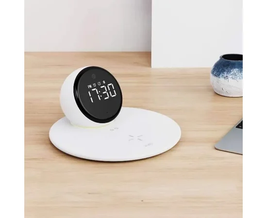 БЗУ WIWU Wi-W017 15W Wireless Charger+Digital Alarm+Bluetooth Speaker White