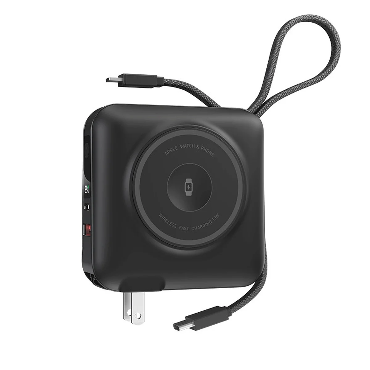 Портативное ЗУ Power Bank WIWU Wi-P051 6 in 1 PD45W с БЗУ 15000 mAh Black