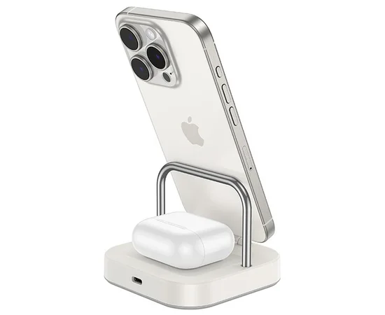 БЗУ Hoco CQ16B Astute 2in1 15W Milky White