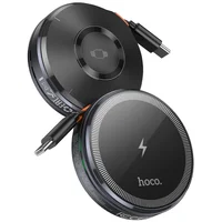 БЗУ Hoco CQ18 Flash 2in1 Magnetic + iWatch (with retractable cable Type-C) Metal gray