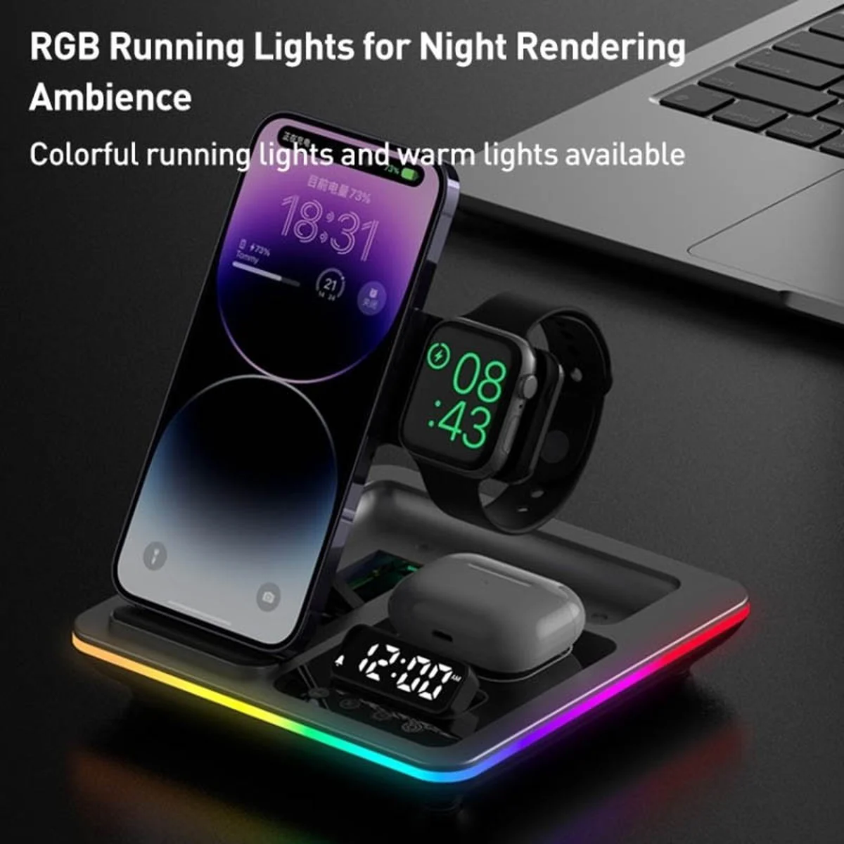 БЗУ + годинник A93 4in1 Black