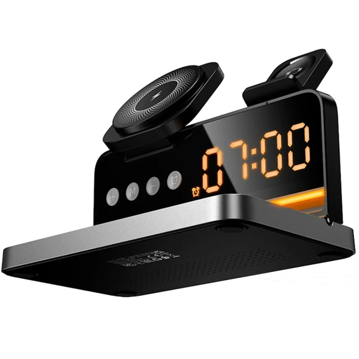 БЗУ Hoco DWQ03 North 4in1 with alarm clock Black