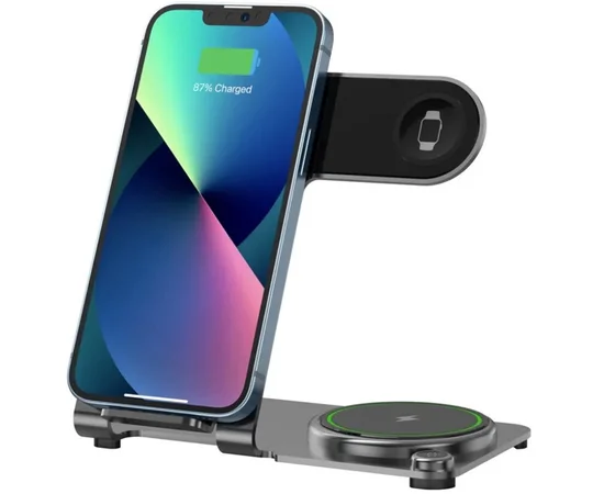 БЗУ WIWU Wi-W005 3 in 1 wireless charger Black