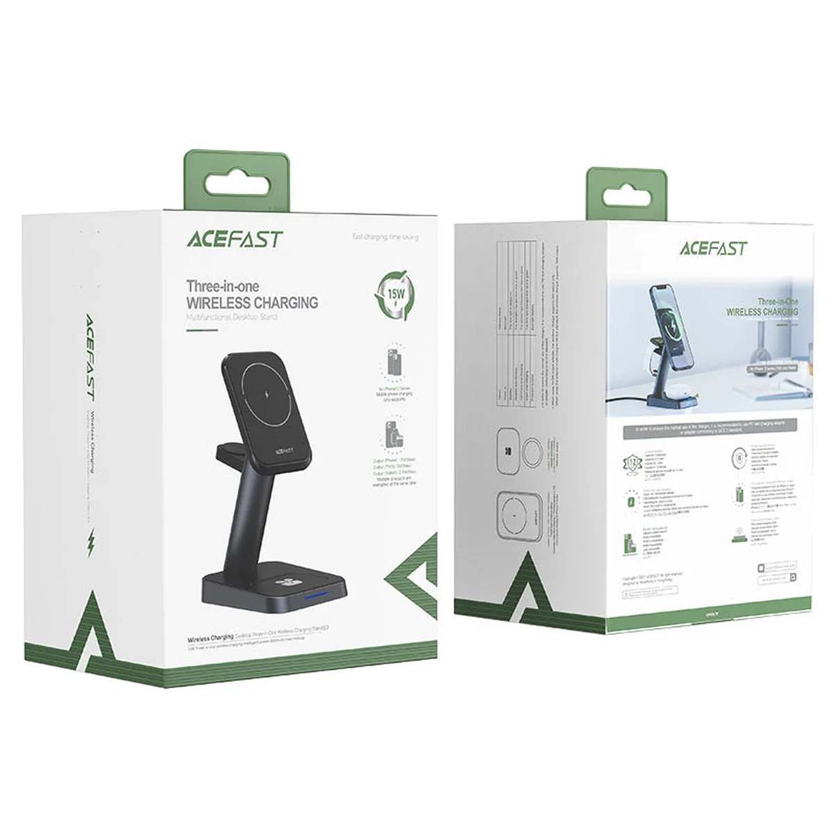 БЗУ Acefast E3 desktop 3-in-1 Black