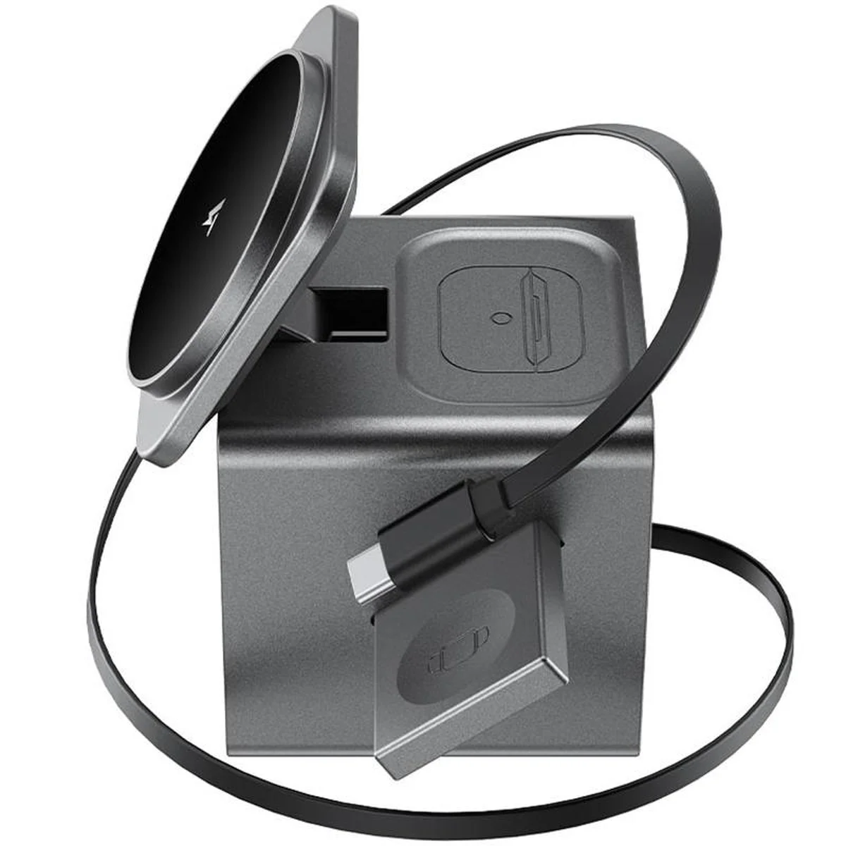 БЗУ Acefast E34 desktop 3in1 15W Gray