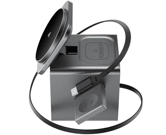 БЗУ Acefast E34 desktop 3in1 15W Gray