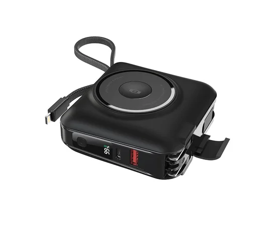 Портативное ЗУ Power Bank WIWU Wi-P051 6 in 1 PD45W с БЗУ 15000 mAh Black