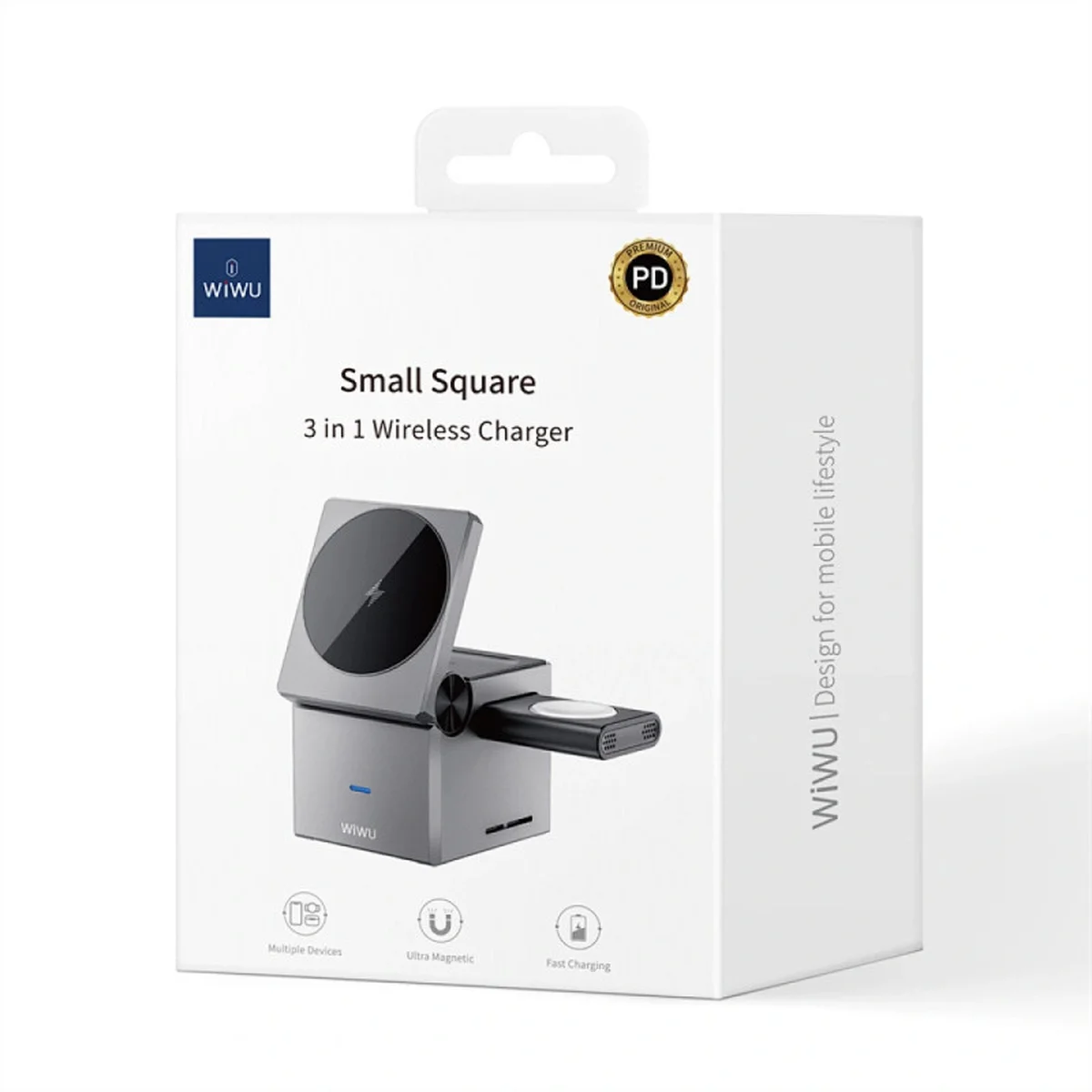 БЗУ WIWU Wi-W030 Planeta Trio 3 in 1 Cableless charger Gray
