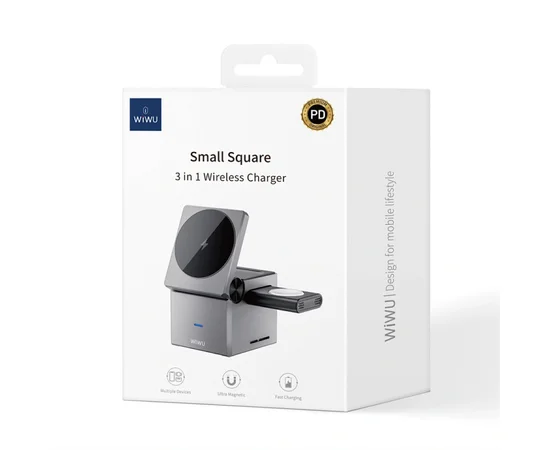 БЗУ WIWU Wi-W030 Planeta Trio 3 in 1 Cableless charger Gray