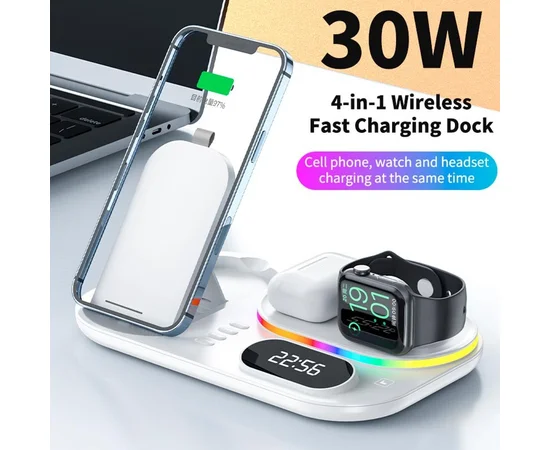 БЗУ + часы A06 4in1 White