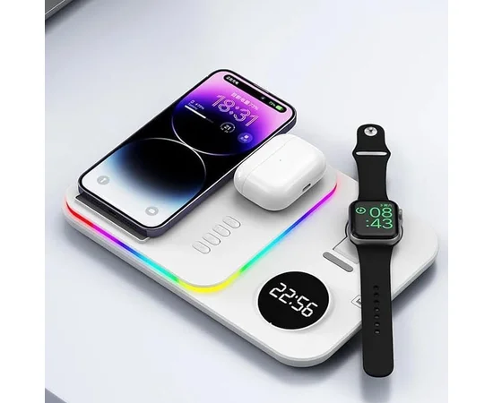 БЗУ + годинник A82 4in1 White