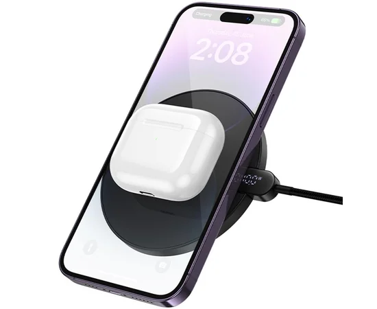 БЗУ Hoco CW62 Peak with digital display and cable 15W Black