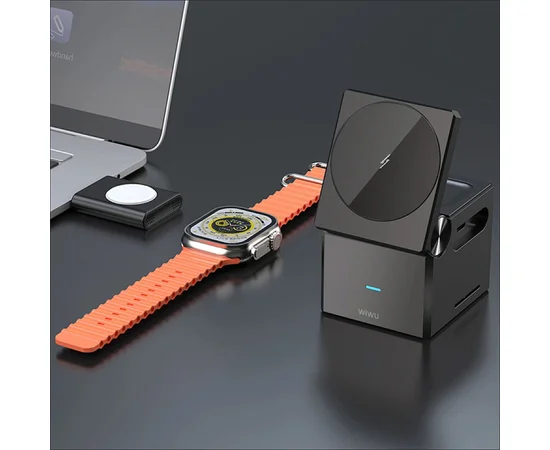 БЗУ WIWU Wi-W030 Planeta Trio 3 in 1 Cableless charger Gray