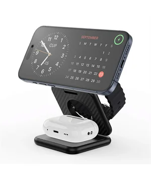 БЗУ WIWU Wi-W035 Mag Go 3 in 1 wireless charger Black