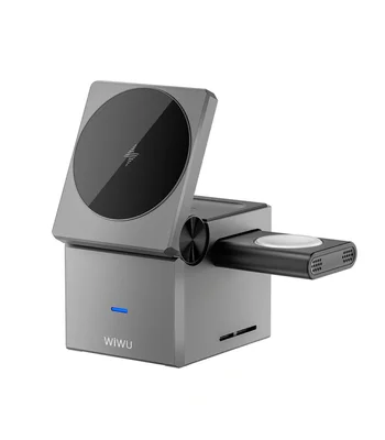 БЗУ WIWU Wi-W030 Planeta Trio 3 in 1 Cableless charger Gray